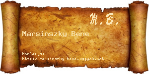Marsinszky Bene névjegykártya